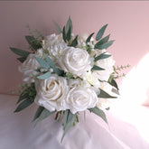 Real touch white rose bouquet